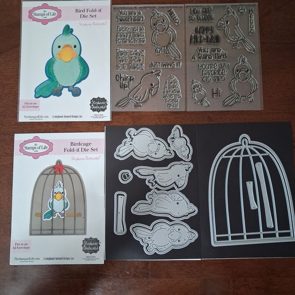Stamps of Life Bird Birdcage Bundle 2 Stamp Sets Coordinating Dies